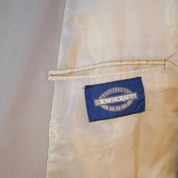 Towncraft 42S Men’s Blazer Beige Gold Buttons USA Made Classic Fit Vintage - Picture 10 of 15